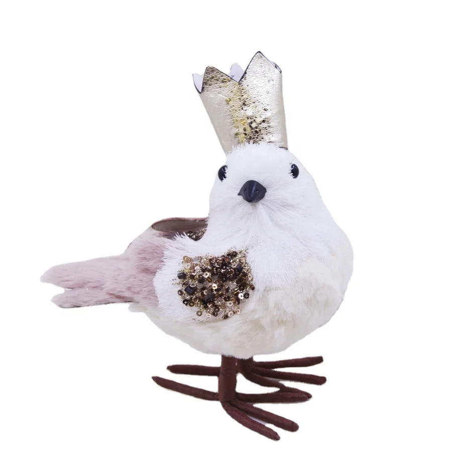 Hot sale fabric bird christmas decoration with hat decoarion
