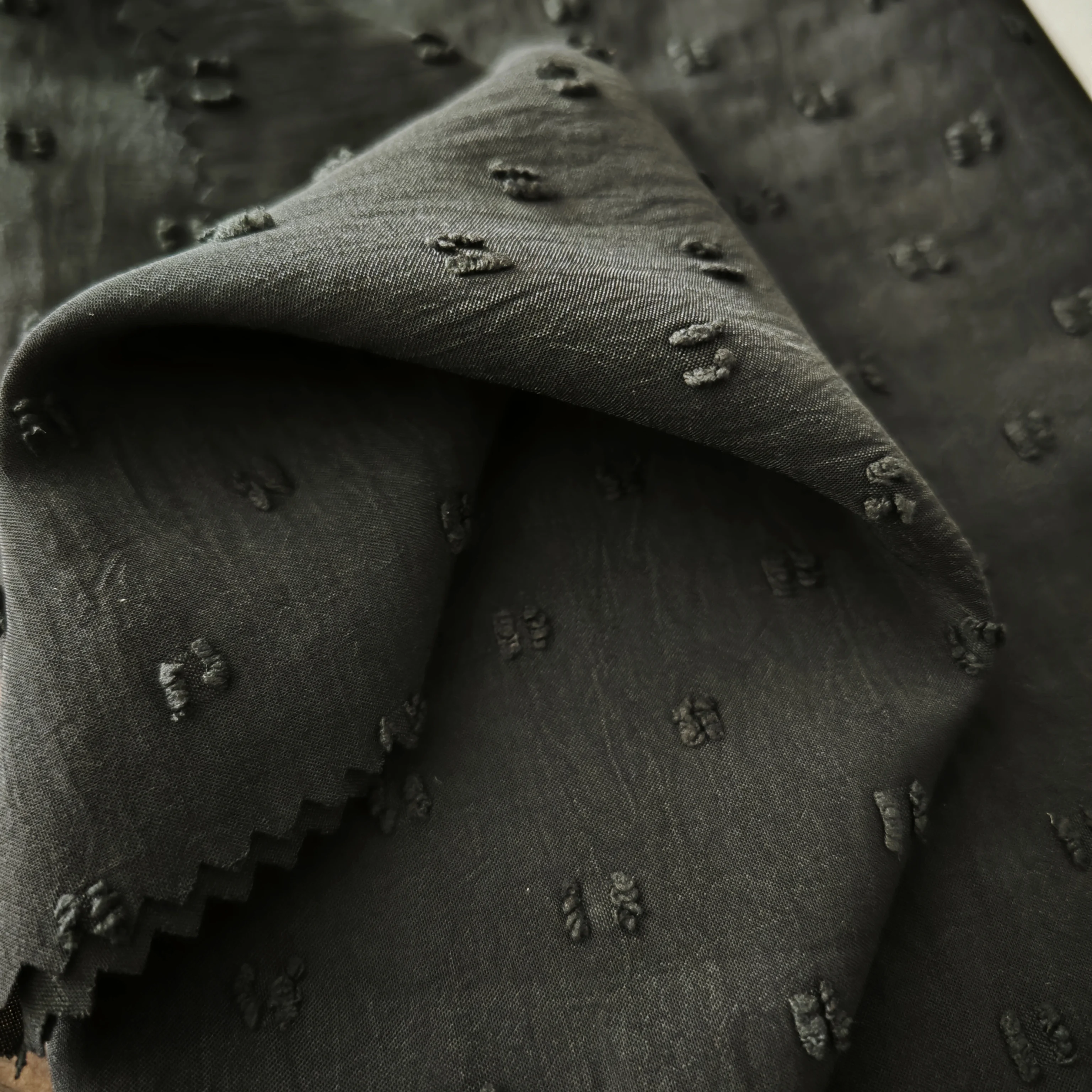 Jet Black High Quality Nida Zoom Abaya Robe Dubai 100% Polyester Arab Muslim Fabric