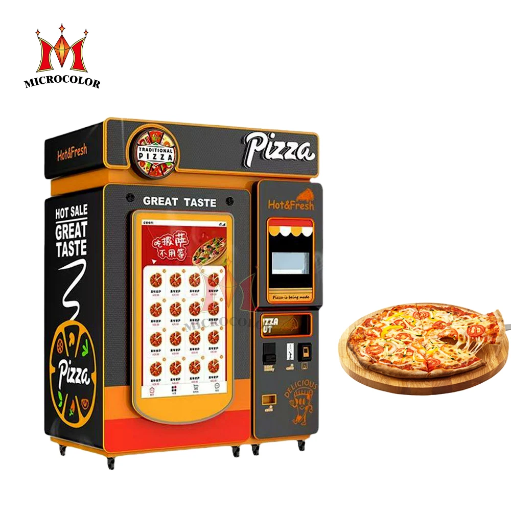 Outdoor Self-Service Full Automatic Pizza Vending Machine Smart 55 Inches Touch Screen Pizza Vending Machine
