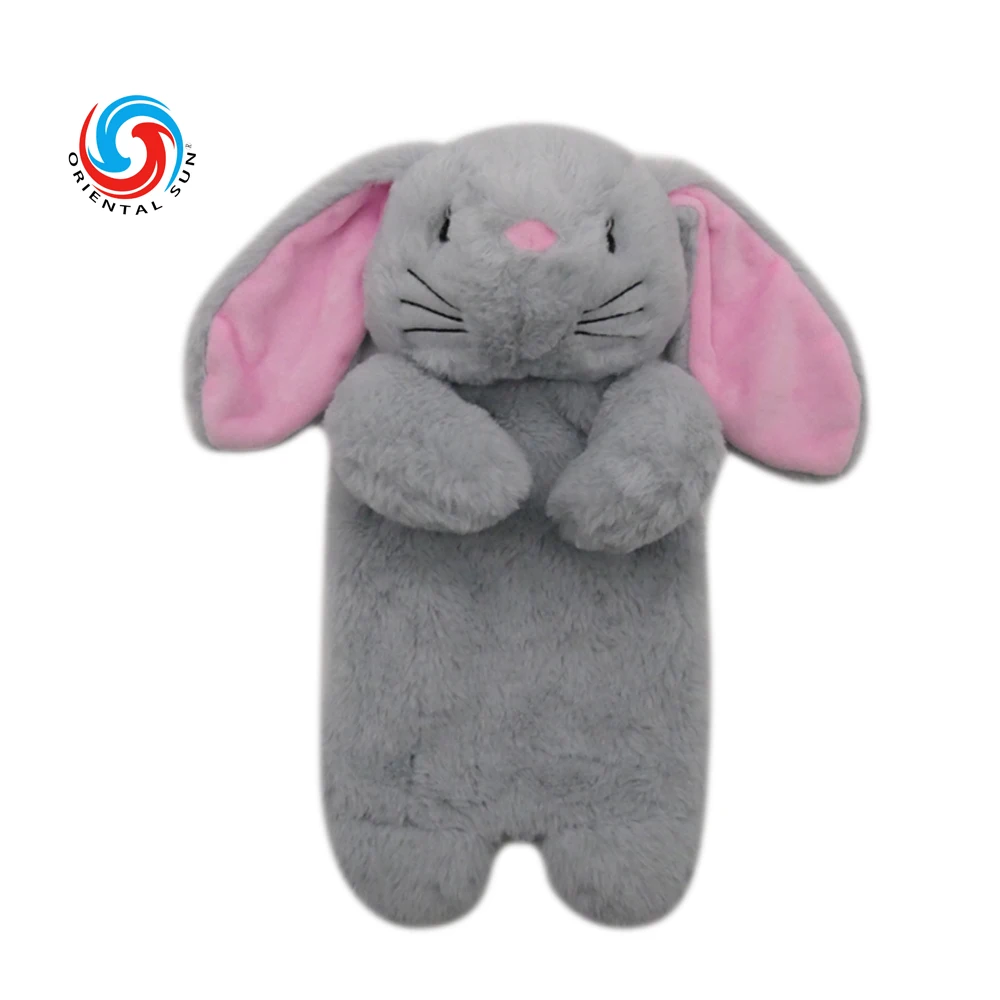 Animal series lovely rabbit customized rubber hot water bottles bags with fluffy plush covers