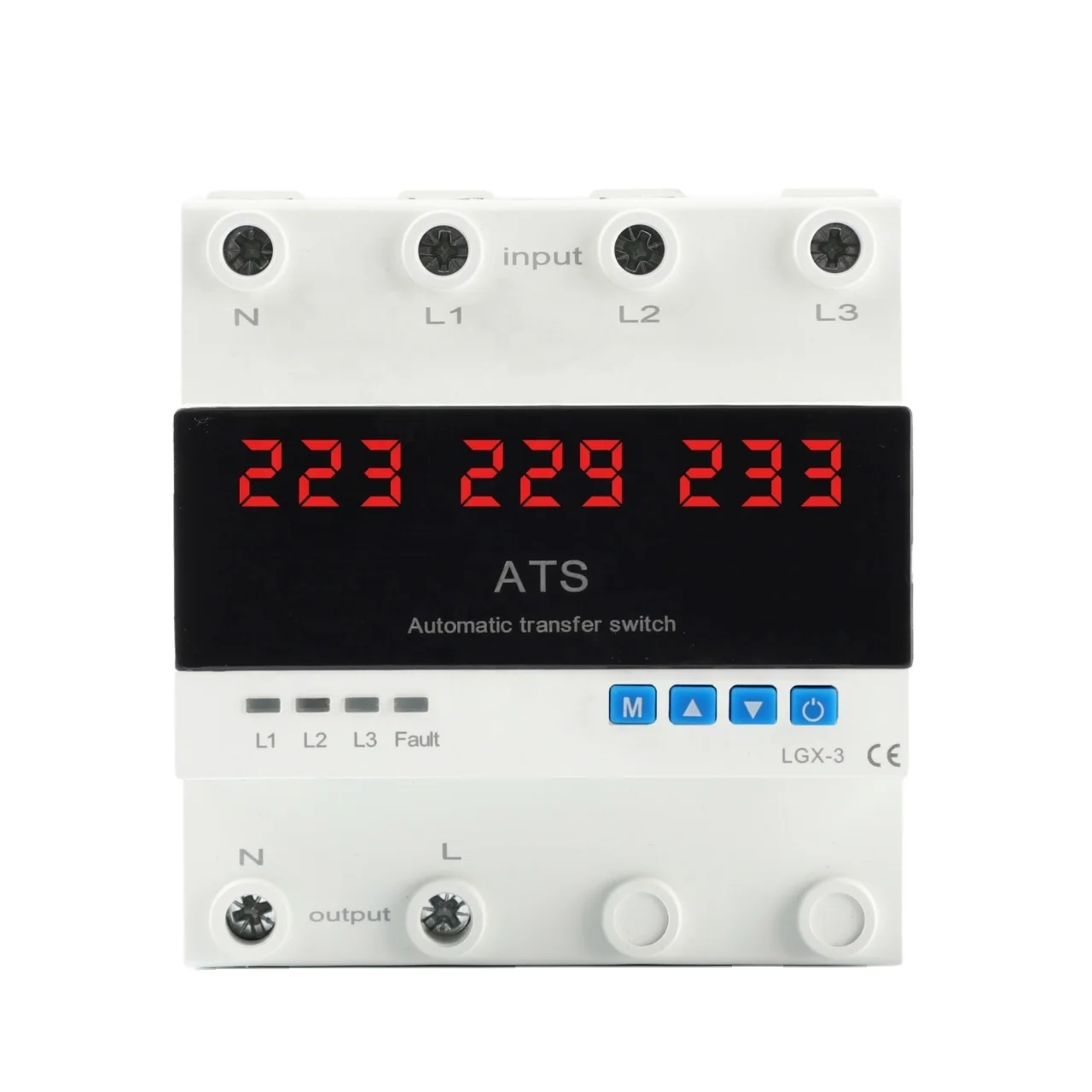 3 phase 63a digital adjustable over and under voltage current protection ats automatic phase changeover transfer switch