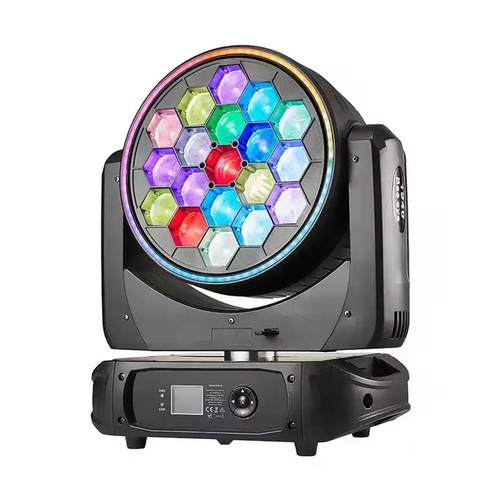K15 Big Bee Eye 19x40W RGBW 4in1 Zoom LED Wash Moving Head Beam Light with Strip Auxiliary