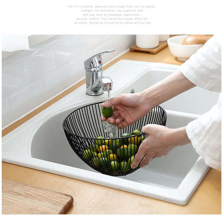 
Hot selling Wire Storage Baskets Multifunction 26X26CM Metal Iron Fruit Basket 