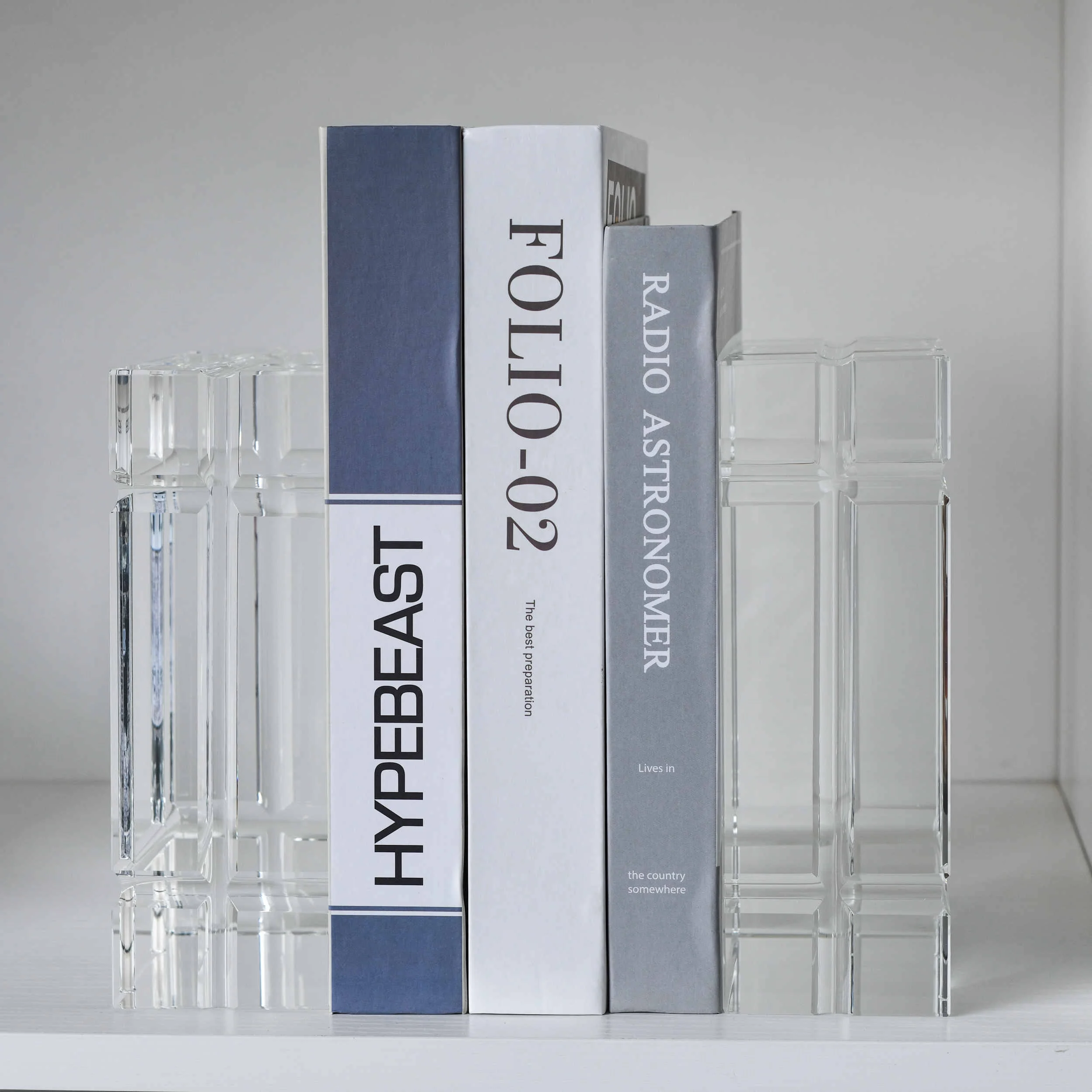Wholesale crystal block bookends for home office bookrack decoration customized shaped