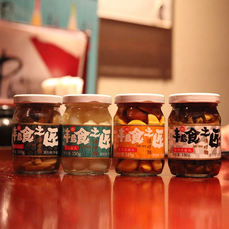 hot sale pickled vegetables 150g canned saucing radish in glass jar