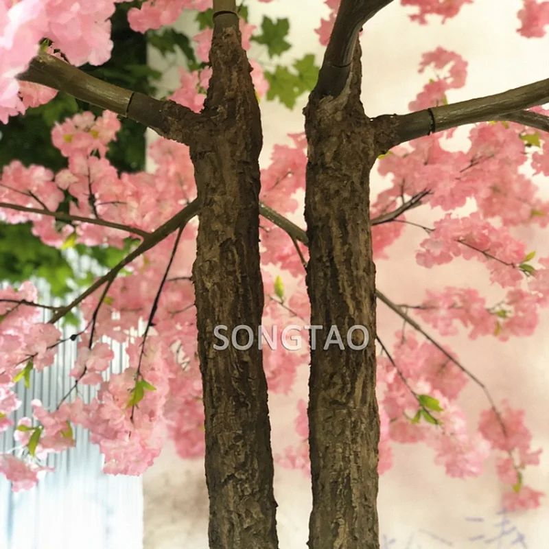 songtao Customize Table Size Wedding Decoration Artificial Outdoor Indoor Sakura Plant Cherry Blossom Tree Pink