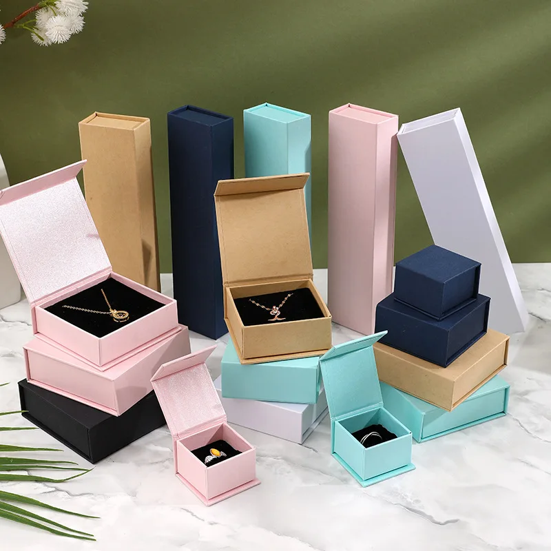 Wholesale Magnetic Flap Jewelry Box Ring Bracelet Paper Gift Packaging Boxes with Custom Logo