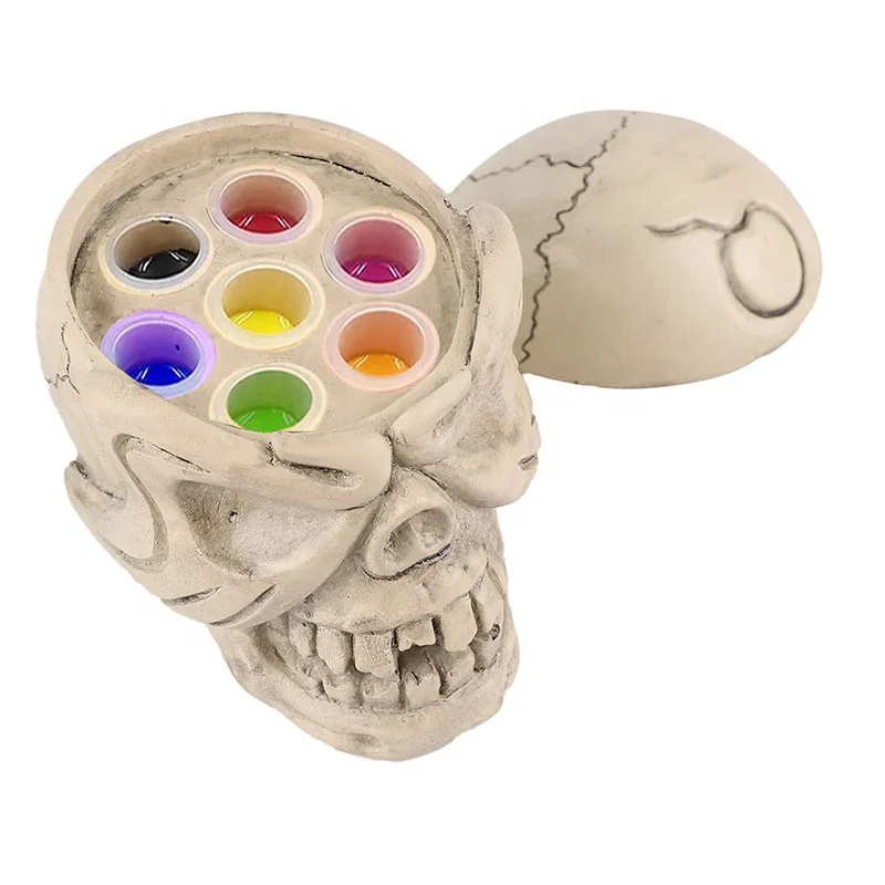 Tattoo Supply Hard Resin Skull Permanent Makeup Accessories Bloodsucker 7 Holes Tattoo Pigment Stand Ink Cup Holder