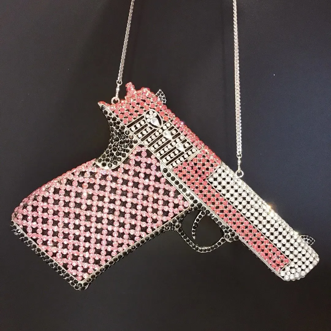 2021 women wedding bridal bling diamond party skull handbag hand rhinestone ice cream clutch popcorn gun purse evening bags