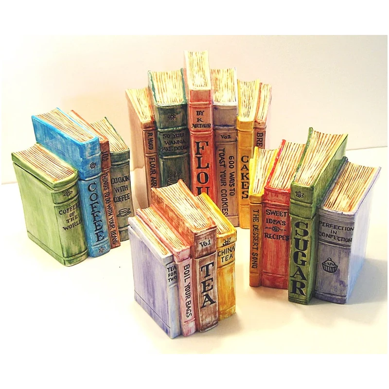 custom beautiful birthday gift unique home decor cookie canister ceramic book shaped jar