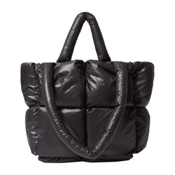 customazible Ladies Luxury Fashion Puff Cotton Winter big oversized Shoulder women Handbags large puffer tote bag quilted