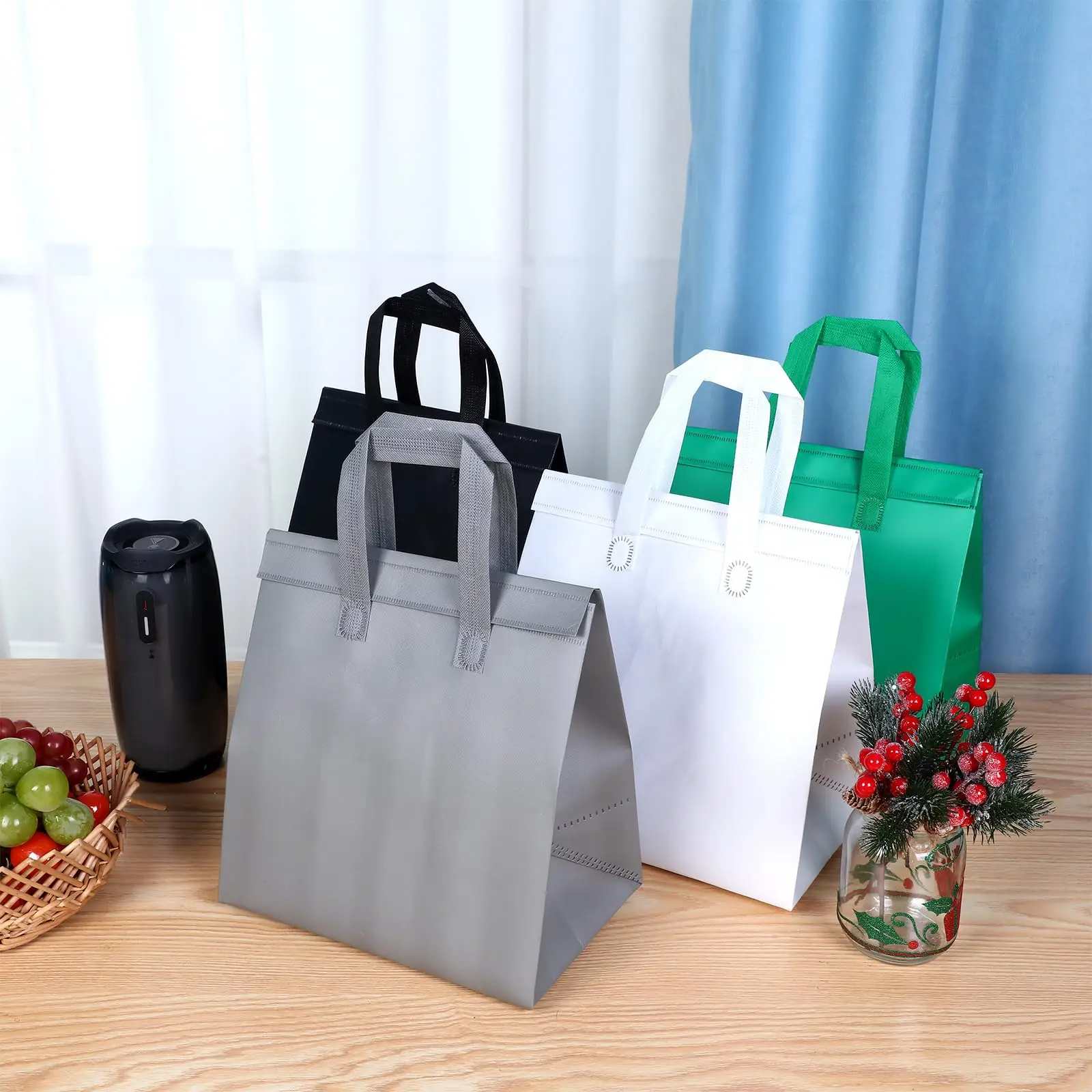 Fondofold PP Non-woven Aluminum Foil Disposable Cooler Bag Small Take-away Coffee Food Delivery Insulated Bag