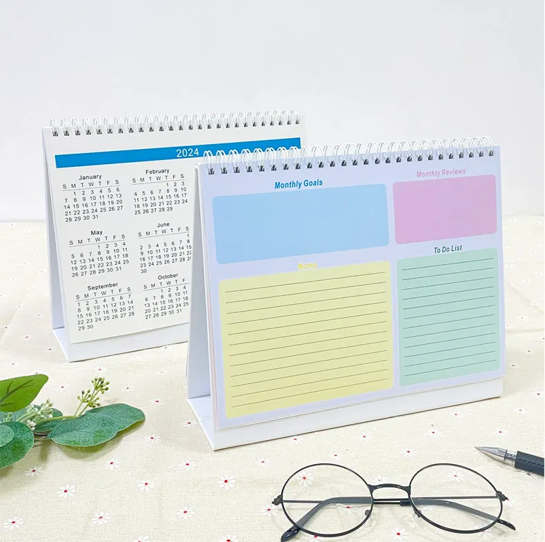 Wholesale 2025-2025 18 Monthly Custom Printing Design Calendar Desk Tablet Calendar with Logo