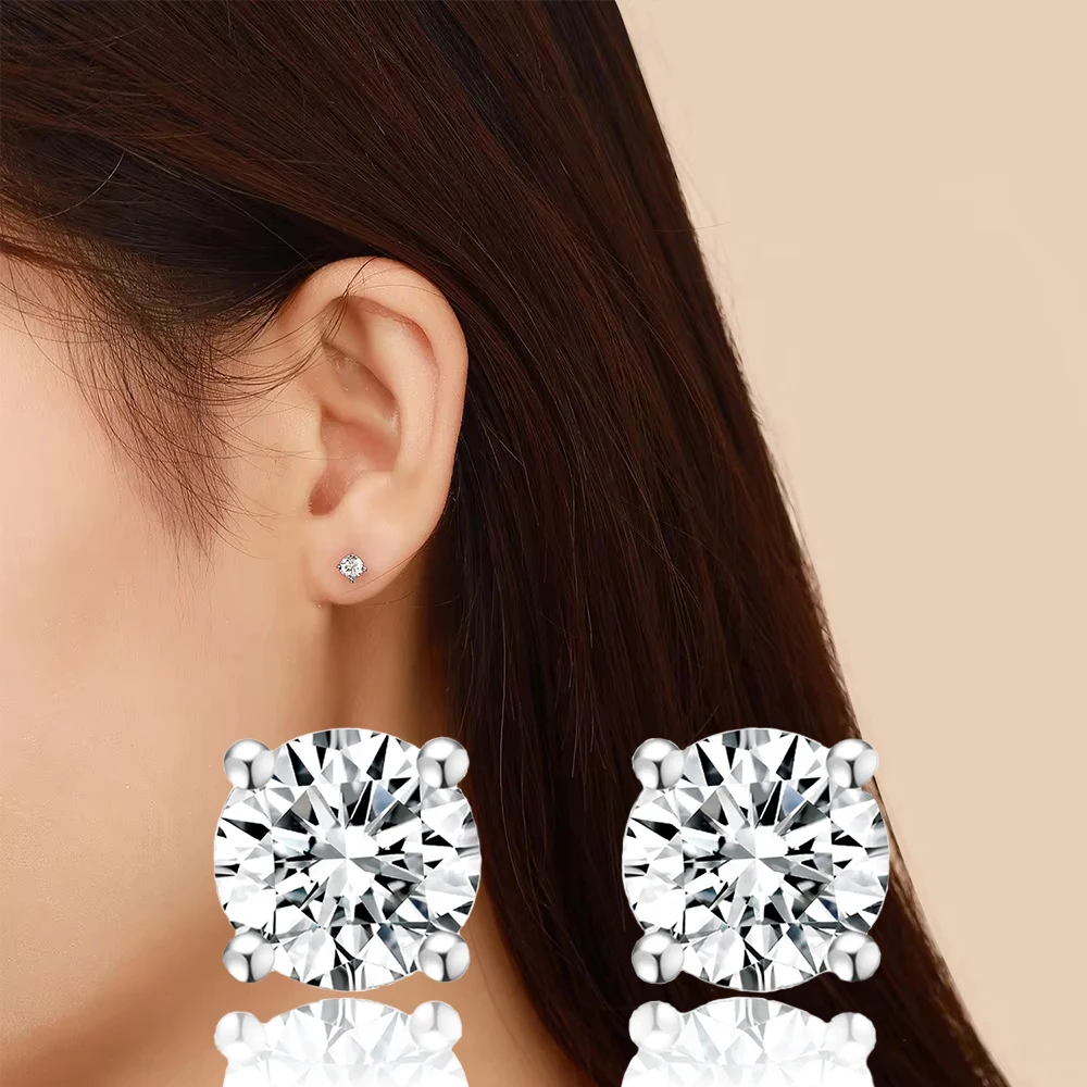 Abiding IGI Certificate CVD HPHT 0.3ct 0.5ct 1ct 2ct DEF VS Lab Created Diamond 9K 10K 14K 18K Solid Gold Earrings Stud Earrings