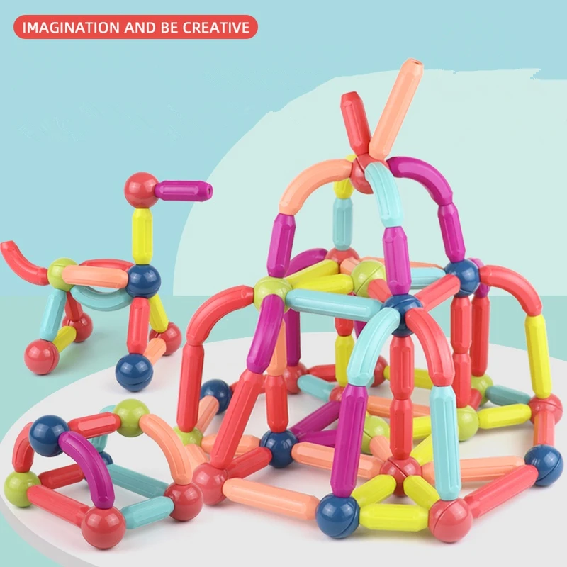 magnetic ball and stick magnetic building blocks for kids magnetic building block cube magnetic sticks