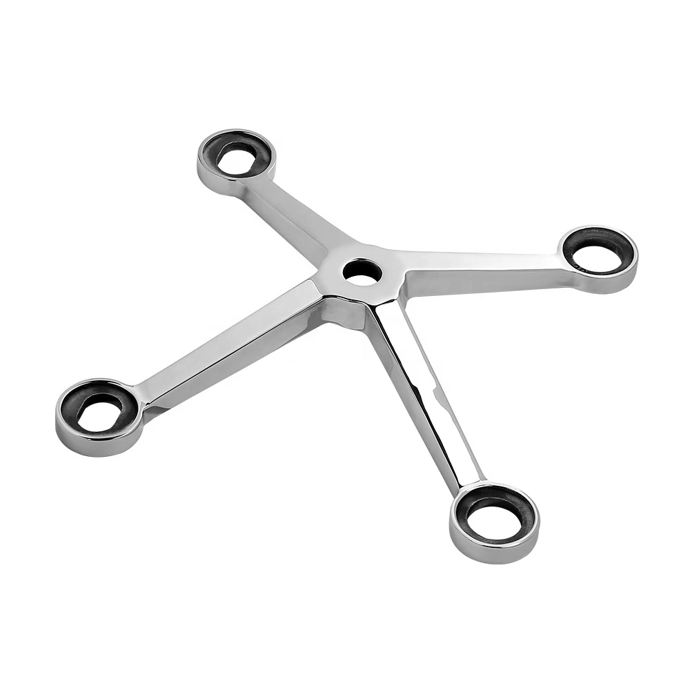 High Quality 4 Arm Curtain Stainless Steel Glass Wall Spider Clamp Fitting