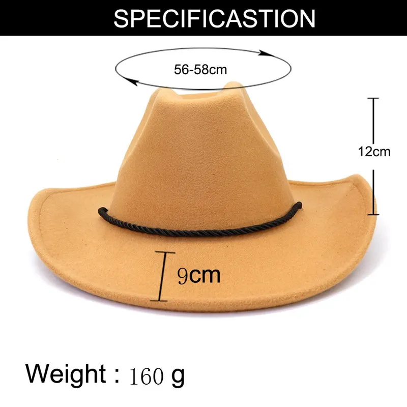 Китайский производитель, дизайнерские зимние фетровые ковбойские шляпы в западном стиле для мужчин