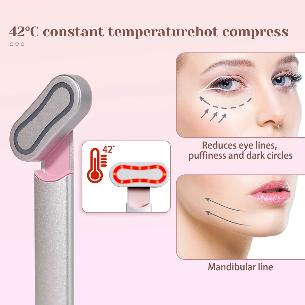 Beauty Care Women Skincare Rotatable Led Light Wand Eye Face Lift  Vibration Red Light Anti Aging Therapy Wand