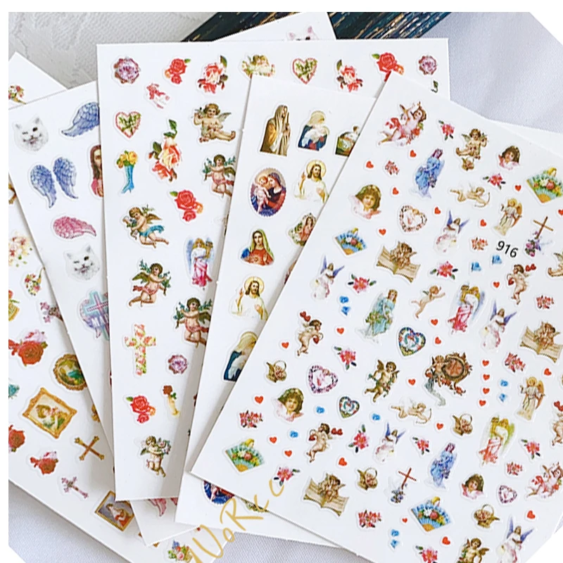 JOYFUL Wholesale Designers New Virgin Cupid 3d Custom Nail Stickers 913-918