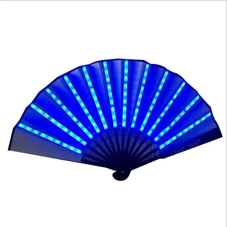 Светодио дный светящийся складной веерный светильник Складывающийся ручной вентилятор для мужчин и женщин диджей ночной клуб вечерние танцевальные представления
