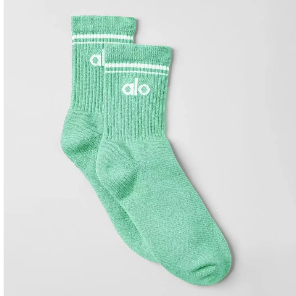 AL O OEM cotton mens sport socks stockings high quality wholesale China factory can custom socks logo crew jacquard socks