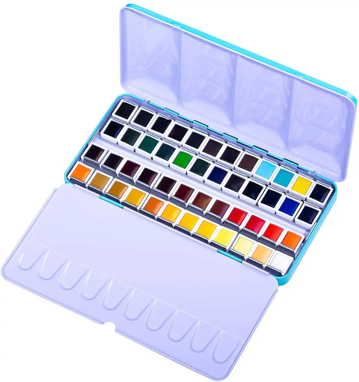 
24/36/48 Colors Solid Watercolor Paint Pigment Paints Set with Water brush Bright Color Portable Kids Watercolor Cake 