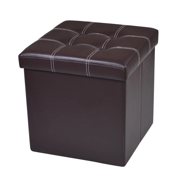 Faux Leather Ottoman Stool Comfortable Furniture Outdoor Ottoman With Storage For Living Room Furniture
