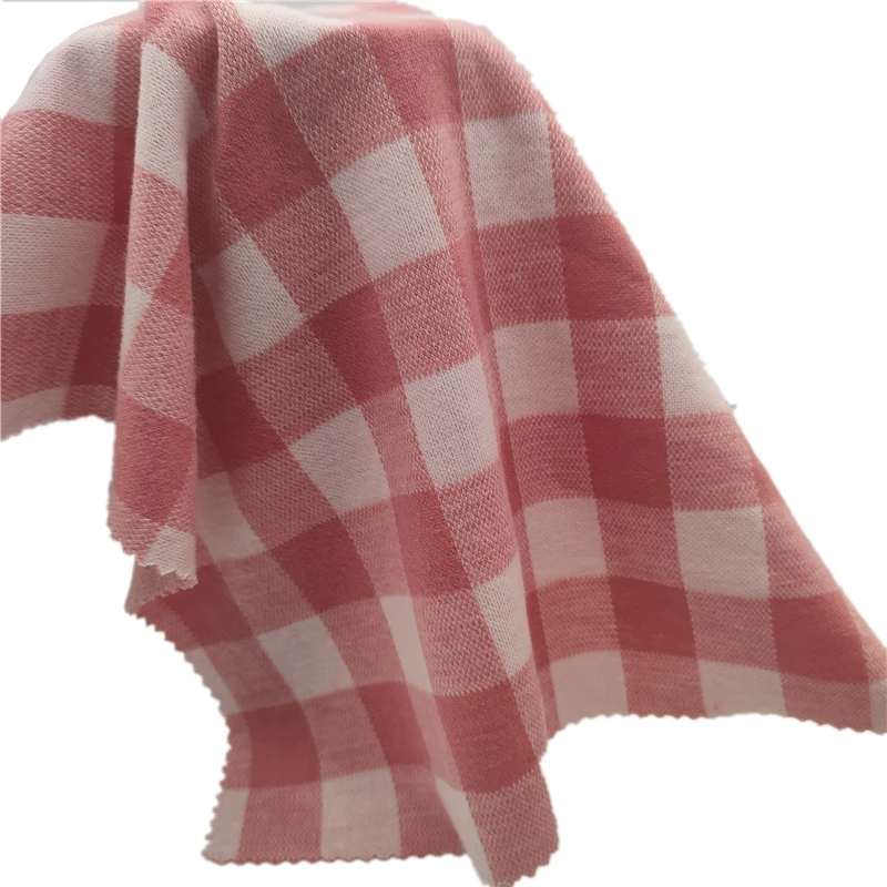 ECO-friendly knitted yarn dyed 85%recycled poly 13%rayon 2%spandex jacquard fabric for shirt