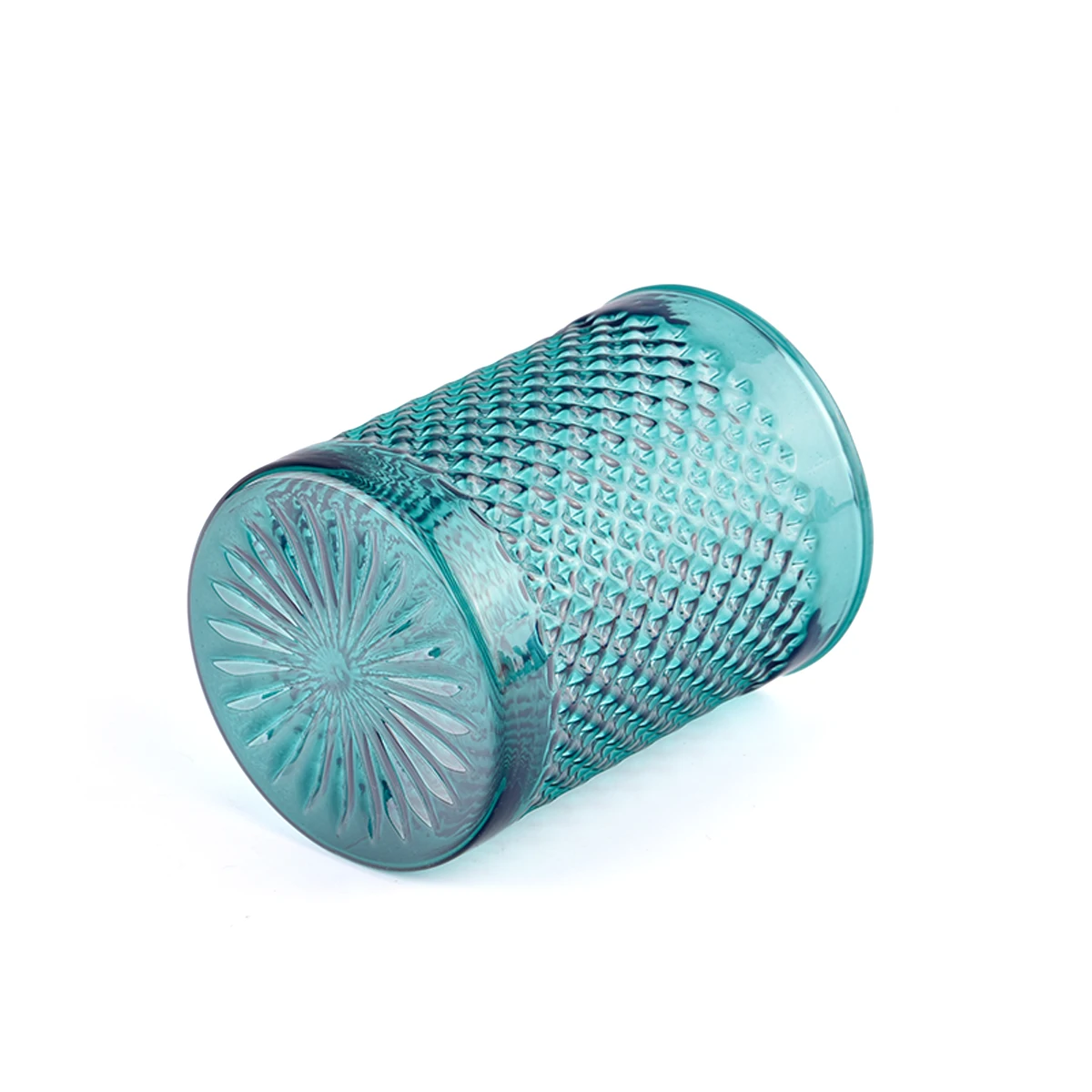 Textured Cylindrical heat resistant Glass Candle Holder Elegant Jar for Home Office Church Wedding or Event Decorations