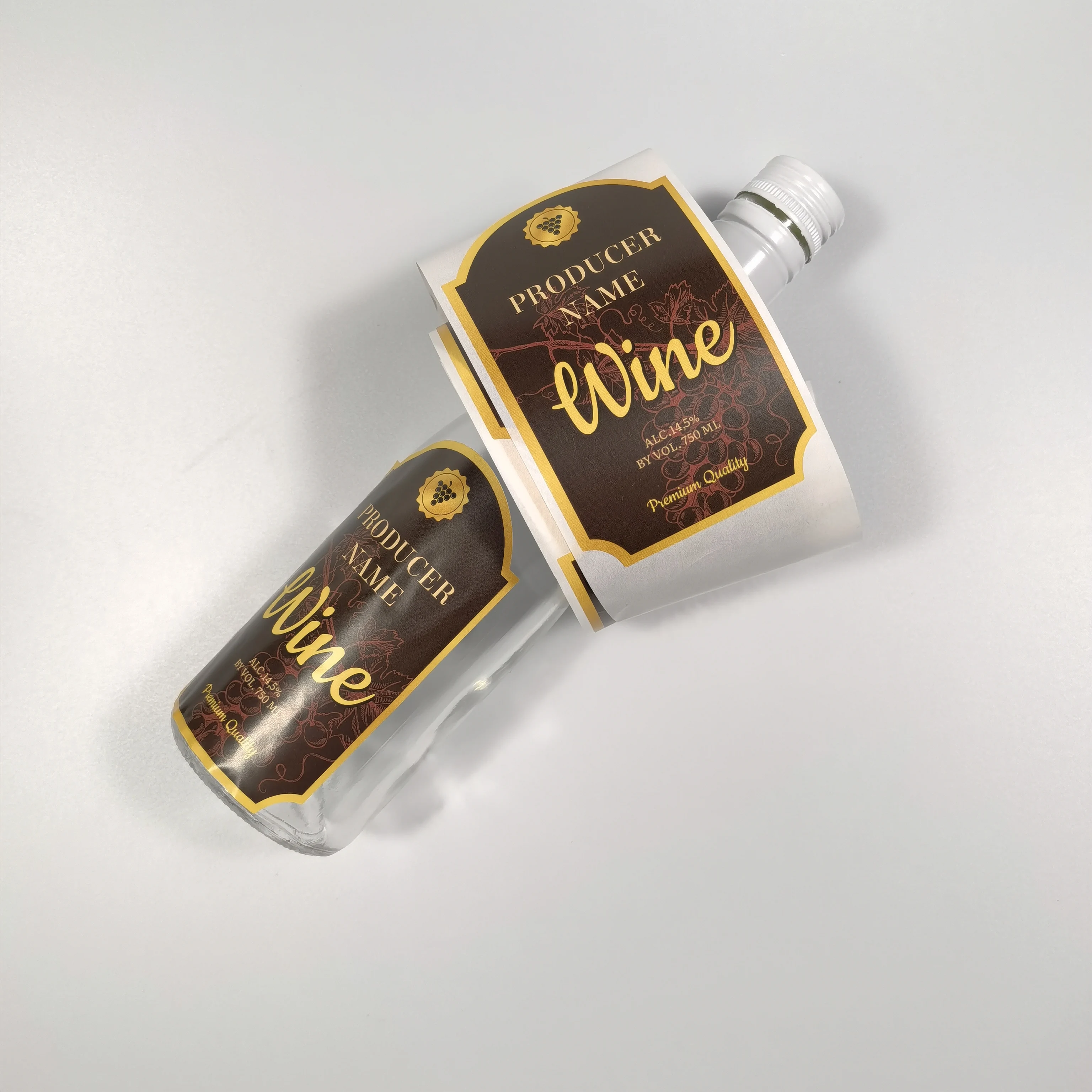 Spirit Bottle Labels For Brandy Vodka Whisky Tequila Gin Spirits Private Beer Label Wine Glasses Bottle Labeling Printer Sticker