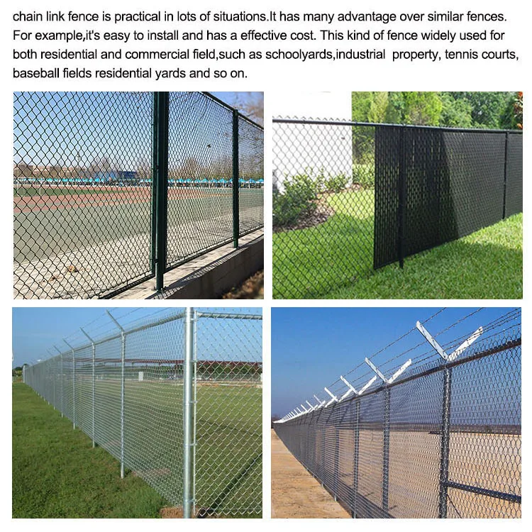 Customized Sustainable Galvanized PVC Coated Wire Mesh Diamond Hole Cyclone Fence Chain Link Fencing