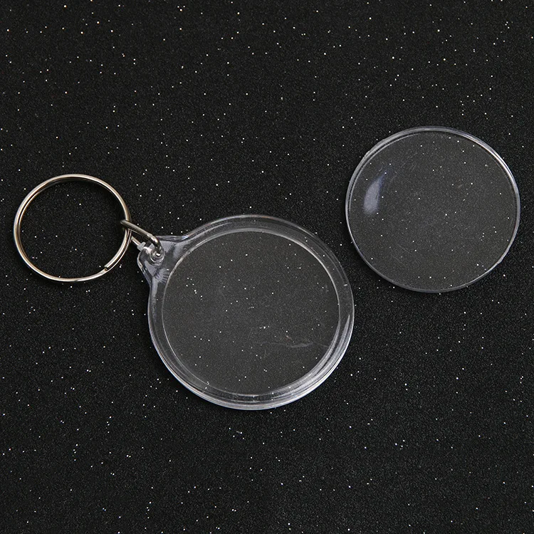 DIY custom shape clear double sided circle acrylic blanks keychain for Christmas diy key chain