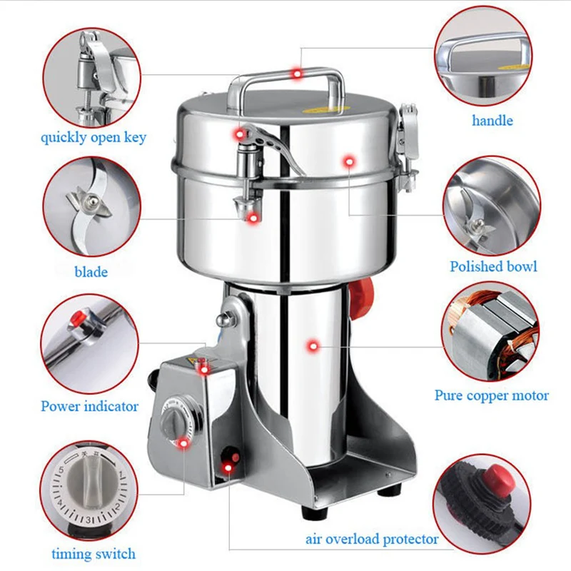 02A Commercial meat mincer rice grinder flour mill machine with good plates knives 04 06 08 10 16 20 30 40 50/ 650w 1200w 2500w