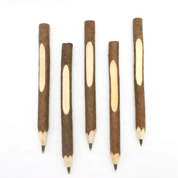 BECOL Promotional Creative Nature Wood Tree Branch Ballpoint Pen Eco Friendly Wooden Ball Pen with Custom Logo for Gifts