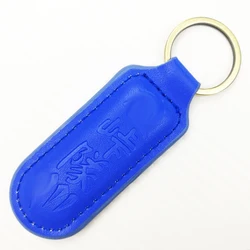 SAHE leather keychain light own logo on both side colors for choosing popular key chain