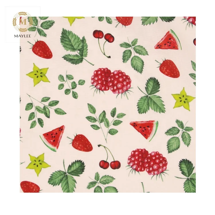 12129D фрукты цифровая печать # 70% Тенсел 30% Лен ткань для женские блузки, рубашки и платья костюмы со штанами