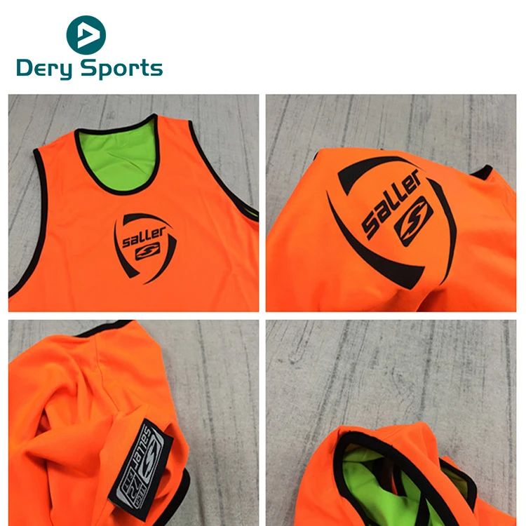 Boys Sports Scrimmage Training Reversible Football Soccer Bibis With Edge Wrapping Strips