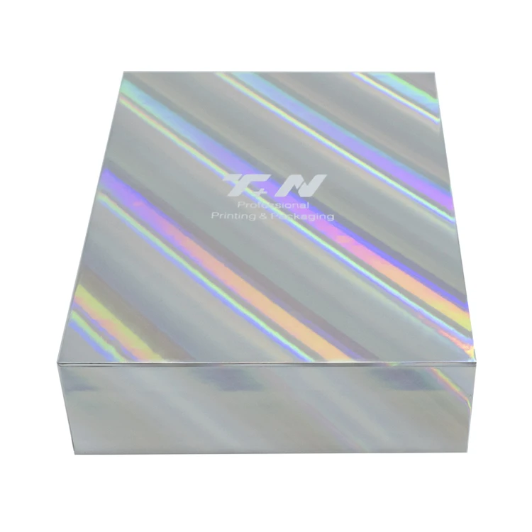 holographic glitter Iridescent sliding drawer boxes for gift packaging shiny cosmetic gift boxes