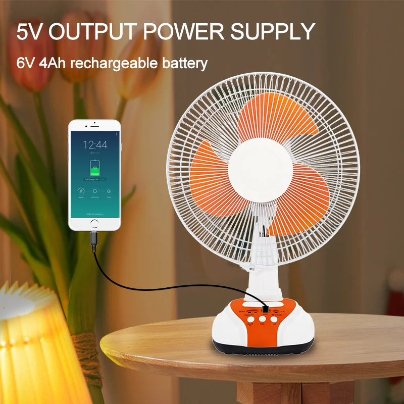 Hight Quality Home Desktop 14 Inch 16Inch Fans Dc Rechargeable 12Inch Solar Table Fan With Solar Panel And Bulb