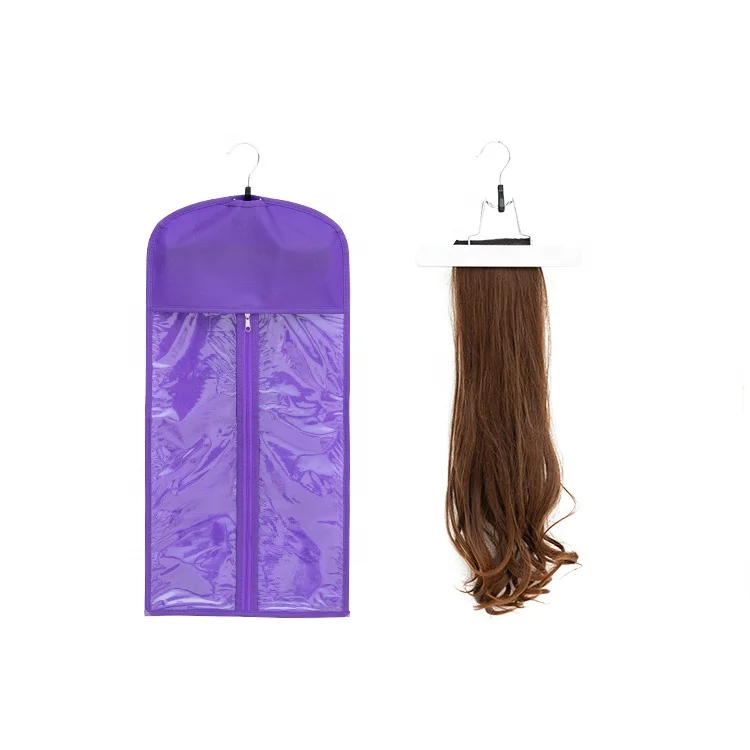 No Moq Factory Wholesale Non Woven Wig Packaging Bags Wig Storage Bag with Hanger
