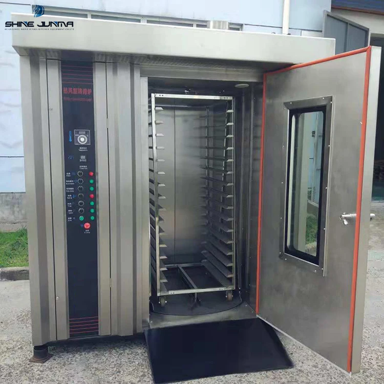 Commercial gas rotary oven 32 tray bread oven with steam system