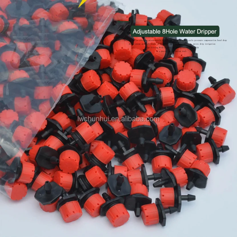 Drip Irrigation System dropper 360 Degree Adjustable 8 Hole Garden Irrigation Dropper