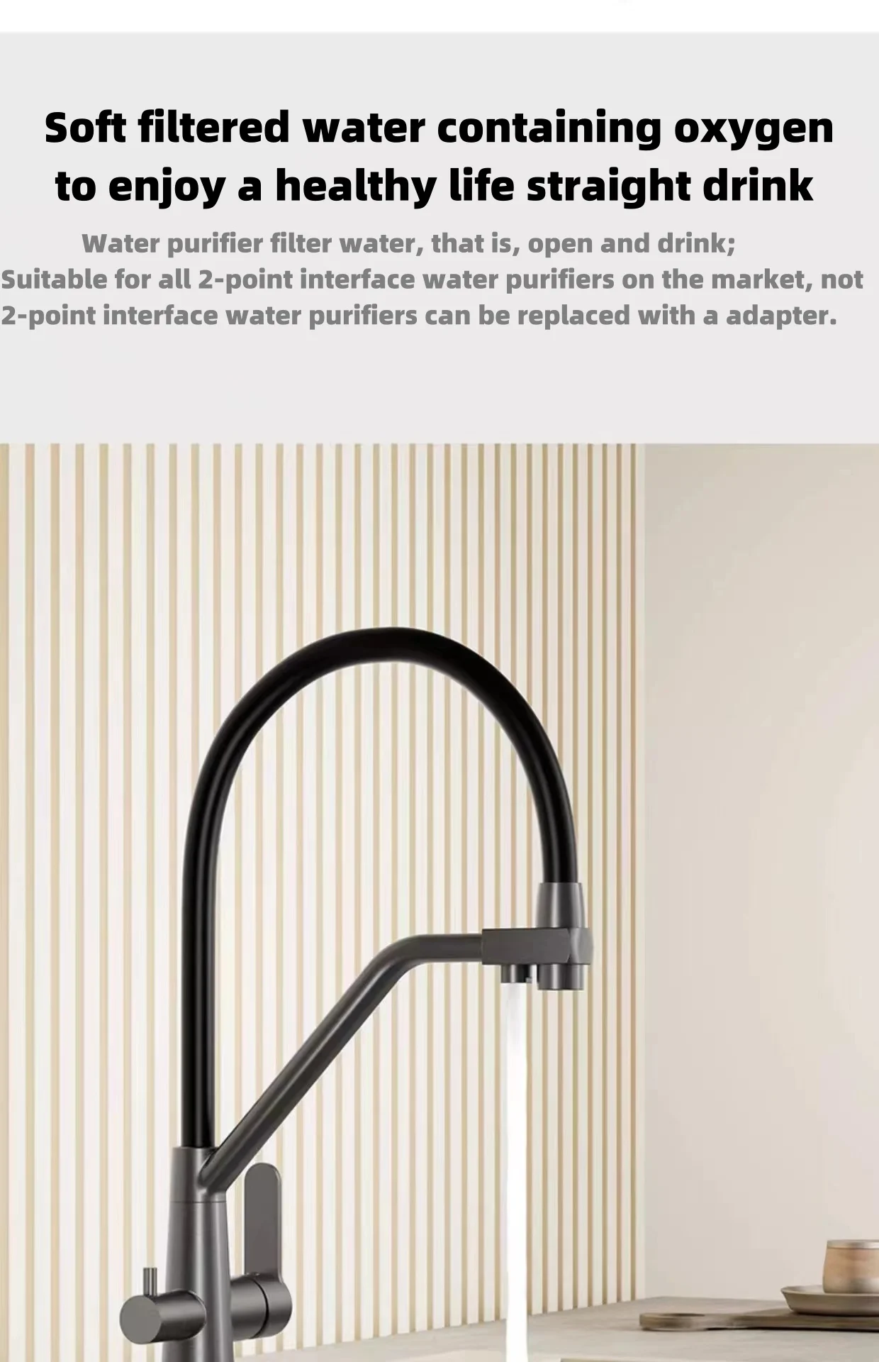 Modern 3 Way Water Filter Faucets    Kitchen Faucet Brass  Mixer Taps Spring Kitchen Sink Faucets