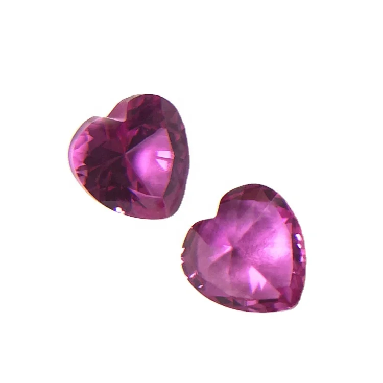 Wholesale gemstones 3# gem prices of rose pink red heart shape ruby synthetic sapphire corundum nielgems