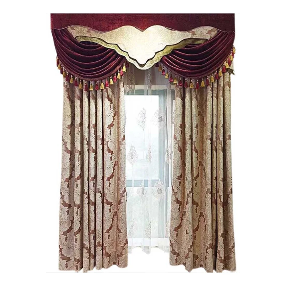 New Elegant European Style High Shading Embroidered Shading Nordic Simple Bedroom Living Room Chenille House Curtains