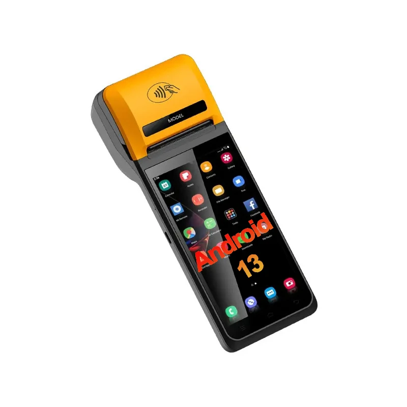 pos manufacture 5.5 inch 3+16gb Android 12 4g Wifi pos machine Smart Android 13 Handheld Pos Terminal 58mm with Thermal Printer