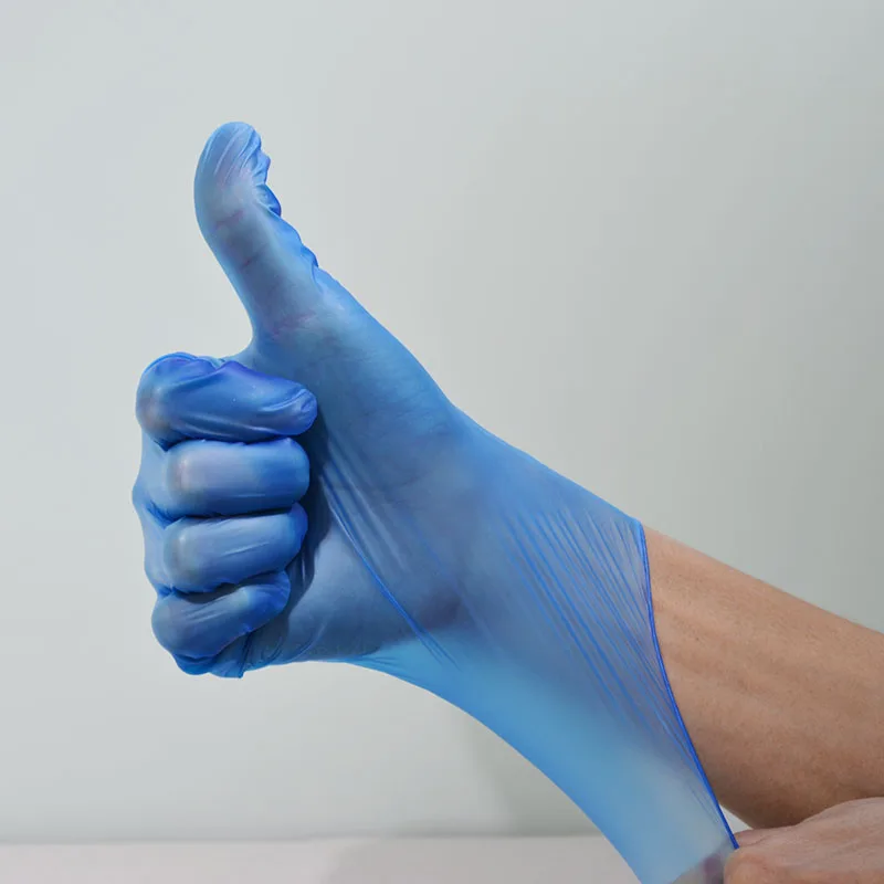 Pidegree clear black blue waterproof PVC disposable powder free vinyl gloves for food