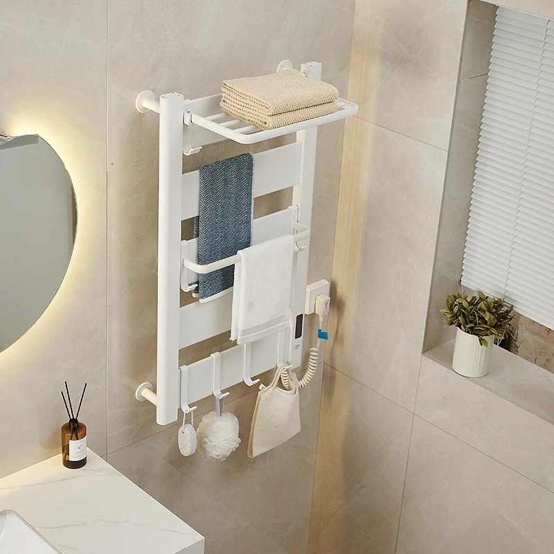 LCD Controller Intelligent Bathroom Hotel Sterilization And Mite Removal Electric Towel Warmer Aluminum Heated Towel Rack