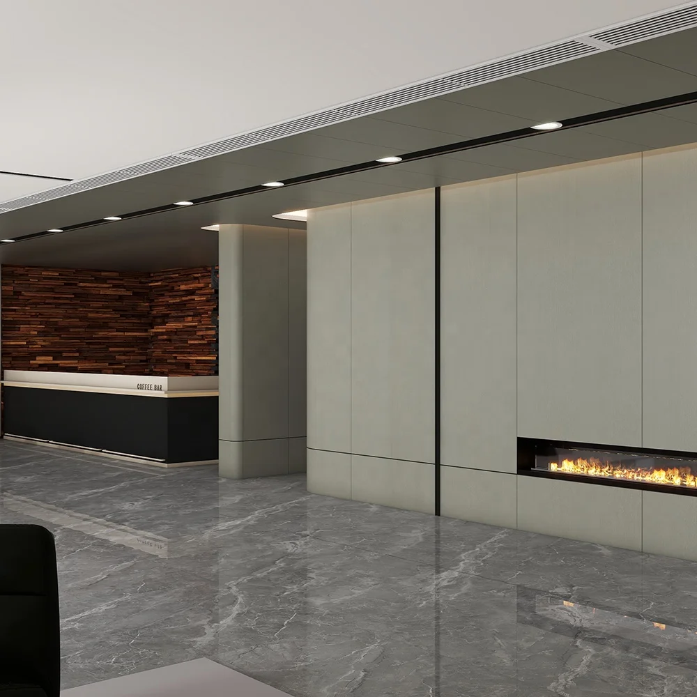 E0 Standard Indoor Bamboo Fiber Veneer Integrated Board 600mm Width Nontoxic WPC Hollow Flat Wall Panel Sheet For Decoration