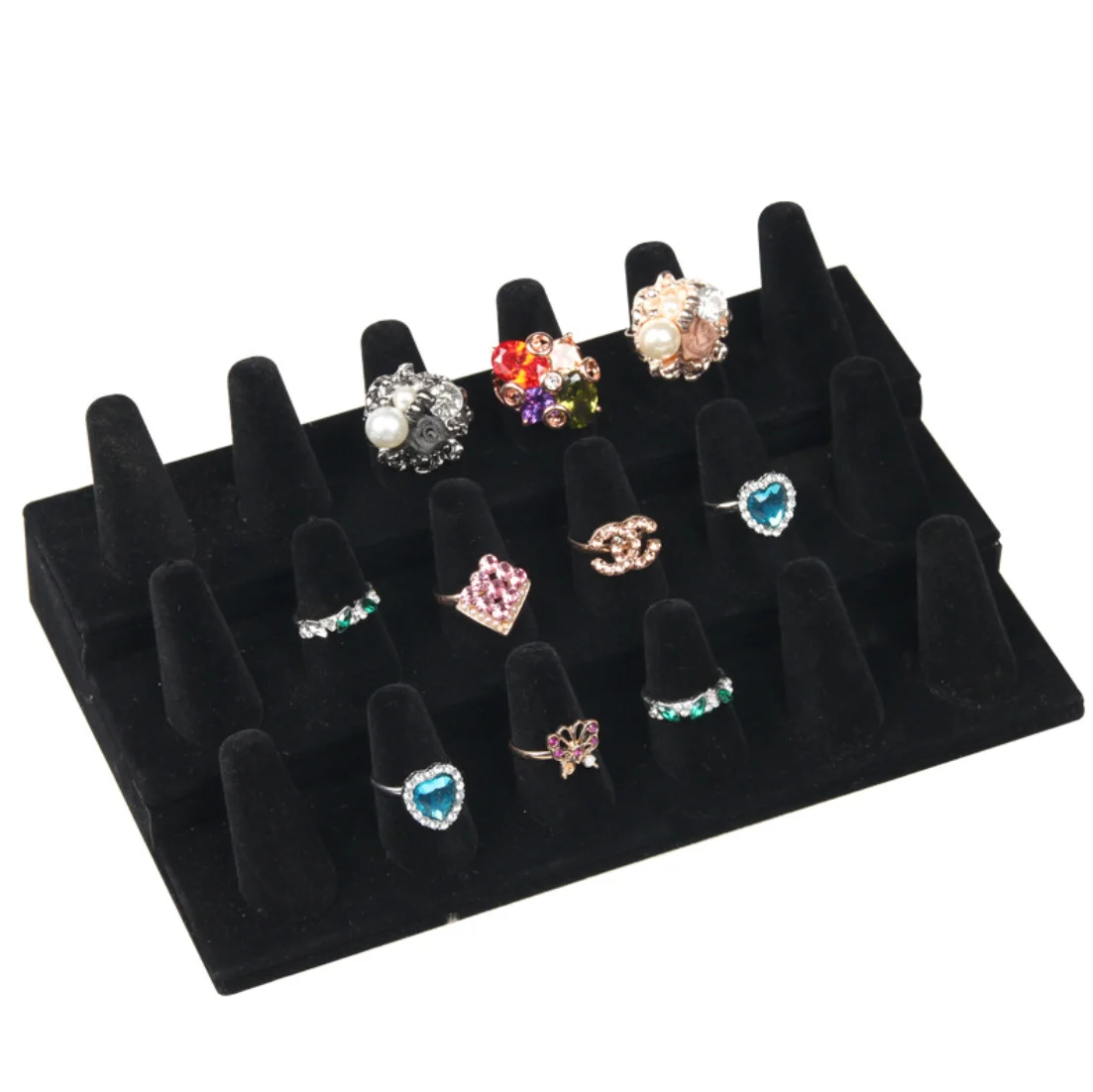 12 18 resin flocking ring display tray  jewelry ring display ring stand jewelry display set